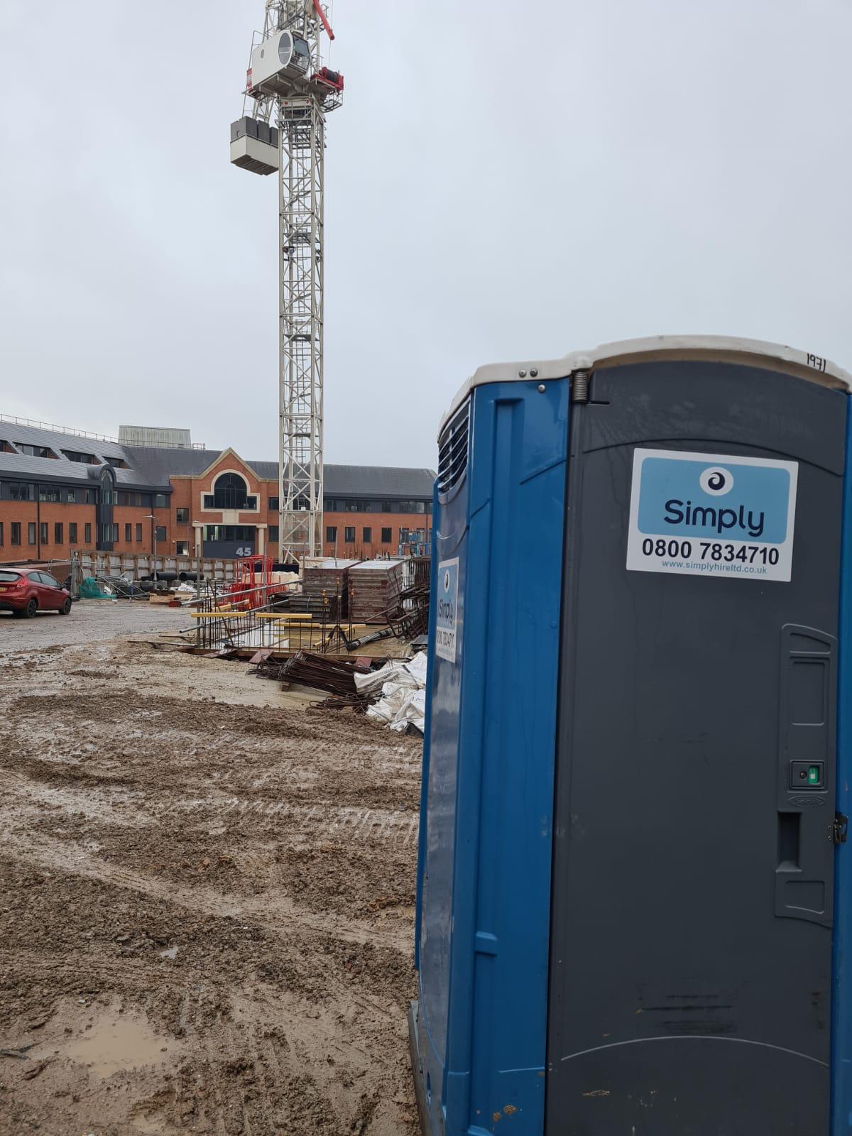 Portable toilet hire construction site